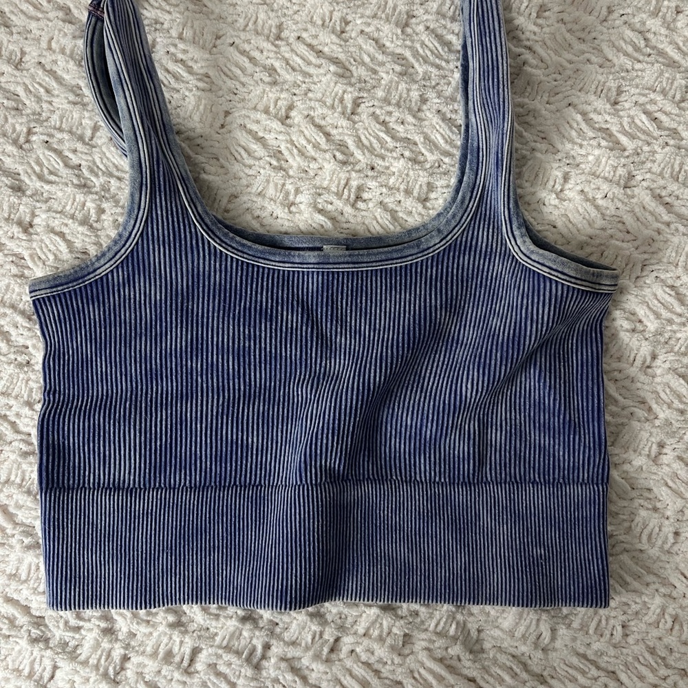 Purple Ribbed Women's Top